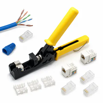 Herramienta de terminación para jacks Keystone de 180° KG-NT-KJ-180-CR100 — funciones y componentes compatibles