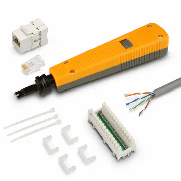 Herramienta de impacto (Punchdown) para terminación de conectores KG-NT-PDT-110 — funciones y componentes compatibles
