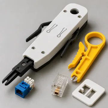 Kit de herramienta de impacto (Punchdown) y pelacables KG-NT-PDT-KIT100 — detalle del mecanismo y construcción