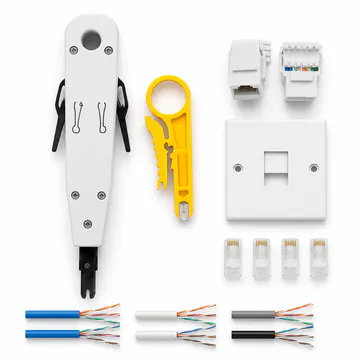 Kit de herramienta de impacto (Punchdown) y pelacables KG-NT-PDT-KIT100 — funciones y componentes compatibles