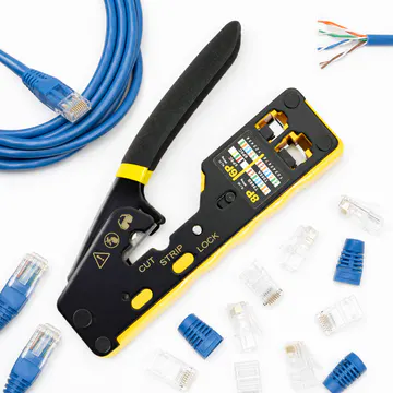 Herramienta profesional para preparación de cable de red KG-NT-ST-PRO100 — funciones y componentes compatibles