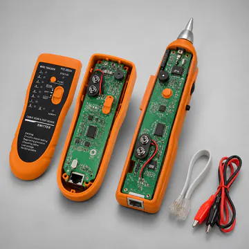 Probador y localizador de cables de red KG-NT-WT-100 — detalle del mecanismo y construcción