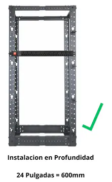 KG-PDU-12UN-16A-1U · Referencia de instalación en profundidad de 24 pulgadas / 600 mm