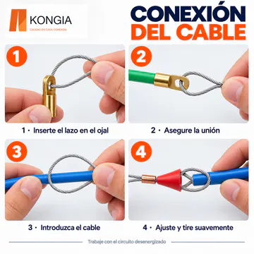 KONGIA KG-PI-FT-R4-100 — Conexión del lazo de tiro al cable