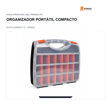 Vista general del producto — Organizador Portátil Compacto de 15 Compartimentos — KG-PO-COMPACT-15