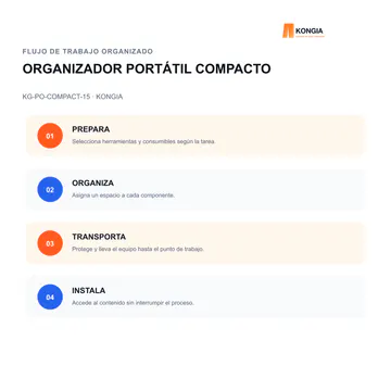 Flujo de trabajo organizado — Organizador Portátil Compacto de 15 Compartimentos — KG-PO-COMPACT-15