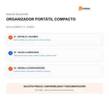 Guía de selección — Organizador Portátil Compacto de 15 Compartimentos — KG-PO-COMPACT-15