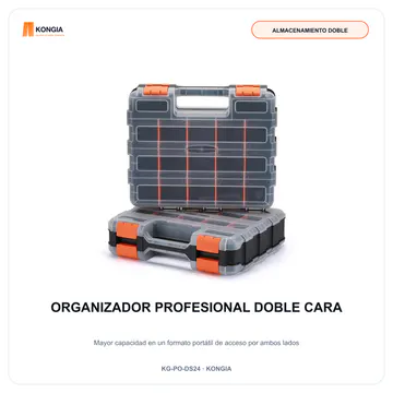 Vista principal sobre fondo blanco — Organizador Profesional de Piezas de Doble Cara DS24 — KG-PO-DS24