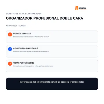 Beneficios para el instalador — Organizador Profesional de Piezas de Doble Cara DS24 — KG-PO-DS24