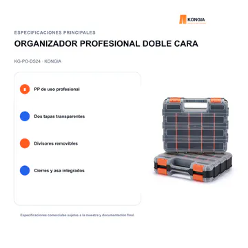 Especificaciones principales — Organizador Profesional de Piezas de Doble Cara DS24 — KG-PO-DS24