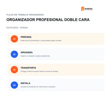 Flujo de trabajo organizado — Organizador Profesional de Piezas de Doble Cara DS24 — KG-PO-DS24