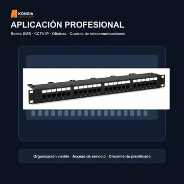 Escenario de aplicación — Panel de Parcheo Cat5e UTP de 24 Puertos, 1U, IDC 110/Krone — KG-PP-C5E-U24-1U