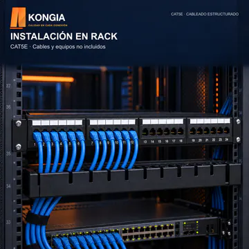 KONGIA · KG-PP-C5E-U24-1U KIT · INSTALACIÓN EN RACK