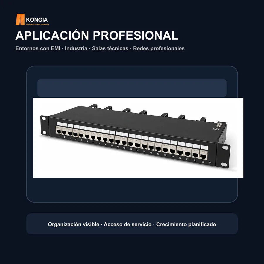 Escenarios de uso - Panel de Parcheo Cat6 STP Blindado de 24 Puertos, 1U