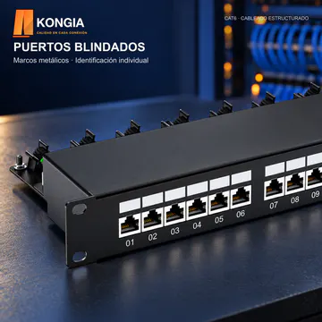 KONGIA · KG-PP-C6-S24-1U KIT · PUERTOS BLINDADOS