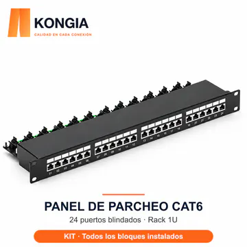 KONGIA · KG-PP-C6-S24-1U KIT · PANEL DE PARCHEO CAT6