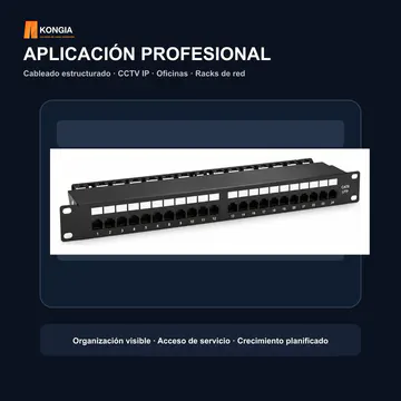 Escenario de aplicación — Panel de Parcheo Cat6 UTP de 24 Puertos, 1U, IDC 110/Krone — KG-PP-C6-U24-1U