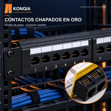KONGIA · KG-PP-C6-U24-1U KIT · CONTACTOS CHAPADOS EN ORO