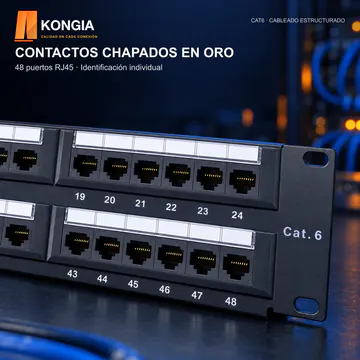 KONGIA · KG-PP-C6-U48-2U KIT · CONTACTOS CHAPADOS EN ORO