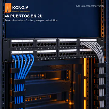 KONGIA · KG-PP-C6-U48-2U KIT · 48 PUERTOS EN 2U