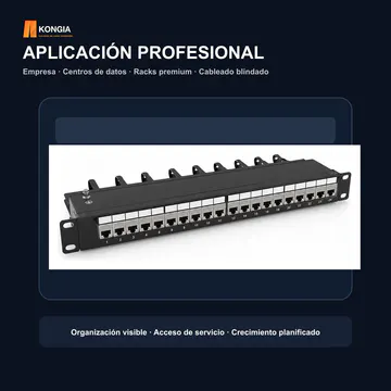 Escenario de aplicación — Panel de Parcheo Cat6A STP Blindado de 24 Puertos, 1U — KG-PP-C6A-S24-1U