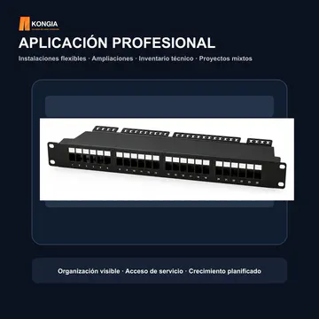 Escenario de aplicación — Panel de Parcheo Modular Keystone Vacío de 24 Puertos, 1U — KG-PP-KS24-1U