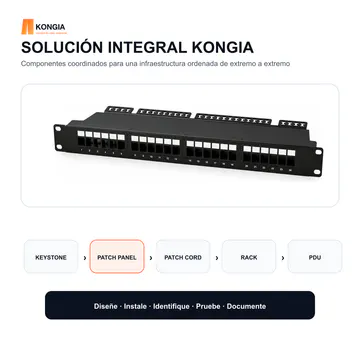 Solución integral — Panel de Parcheo Modular Keystone Vacío de 24 Puertos, 1U — KG-PP-KS24-1U
