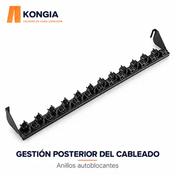 Detalle de un soporte posterior con clips de cierre; consulte la cantidad incluida en este modelo