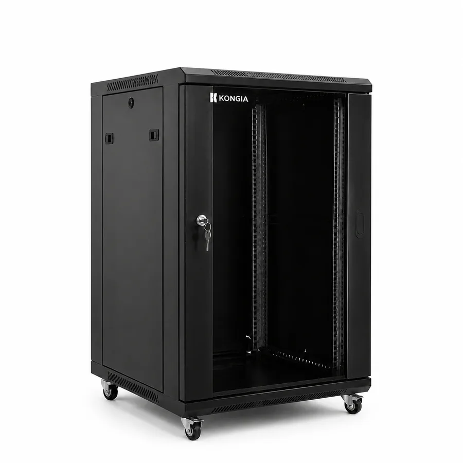Gabinete de Red de Piso 18U, 19 pulgadas, Profundidad 600 mm