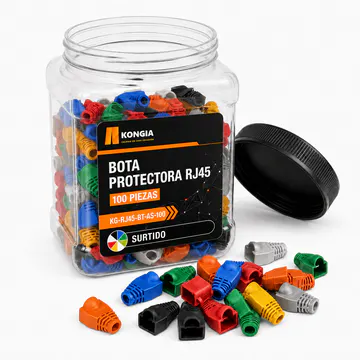 Bota Plástica para Protección de Plug RJ45, Bote 100 Piezas, Color