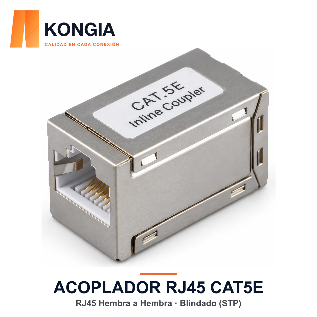 Acoplador RJ45 Cat5e Blindado STP, Hembra a Hembra