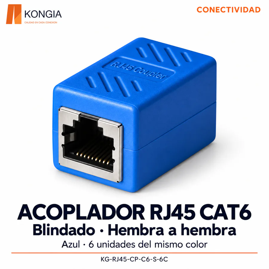 Escenarios de uso - Acoplador RJ45 Cat6 Blindado, Hembra a Hembra, 6 Colores — Paquete de 6