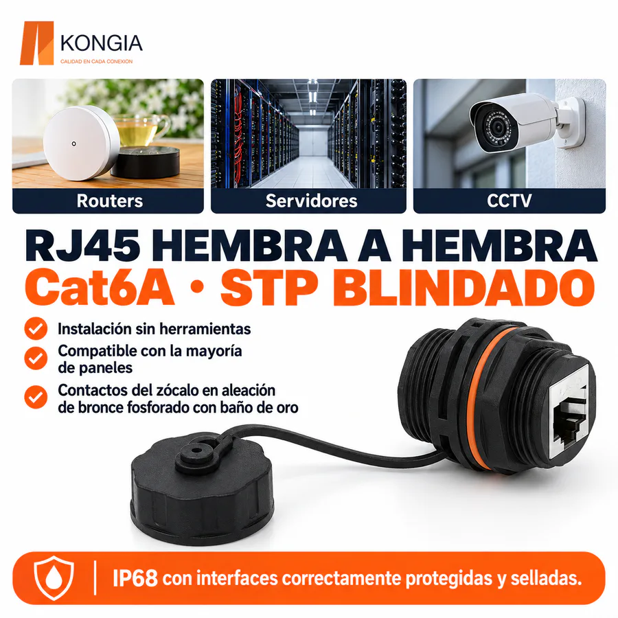 Escenarios de uso - Acoplador Pasamuros Compacto Cat6A Blindado STP IP68 M23, RJ45 Hembra (8P8C) a RJ45 Hembra (8P8C), 30 mm