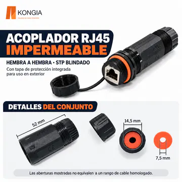 Detalle dimensional de carcasa e insertos; cable mostrado no incluido