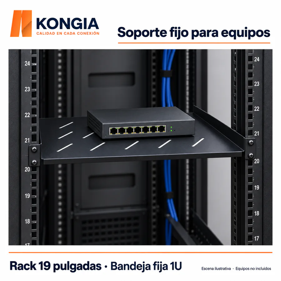Escenarios de uso - Bandeja Fija en Voladizo para Rack 19 pulgadas, 1U, 450 mm, Acero de 1.2 mm