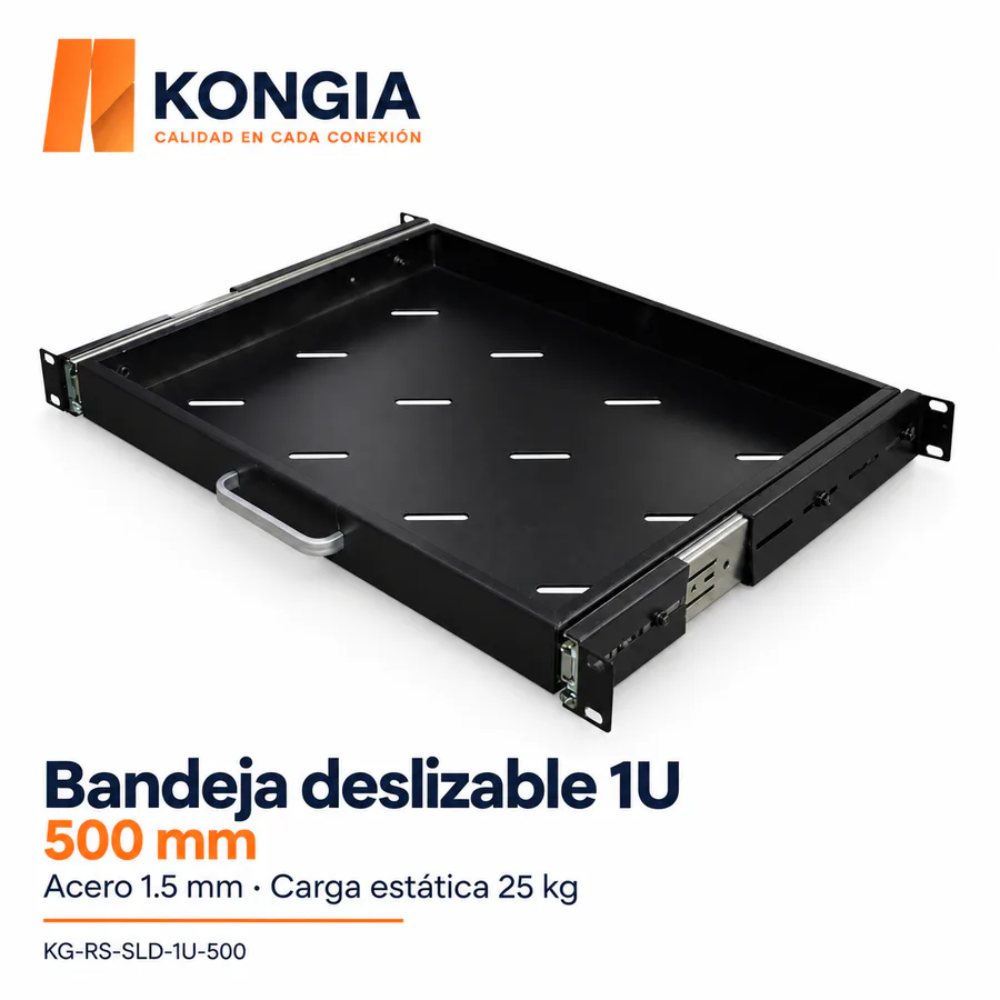 Bandeja Deslizable para Rack 19 pulgadas, 1U, 500 mm