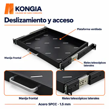 KONGIA Rieles telescópicos y manija frontal
