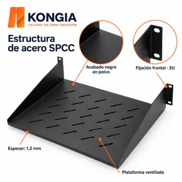 KONGIA — acero SPCC, ventilación y fijación frontal 2U