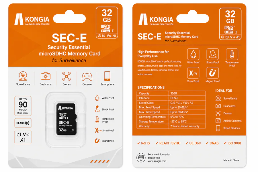 Class 10/U1/V10 Security Essential — Tarjeta microSD para Videovigilancia 32GB