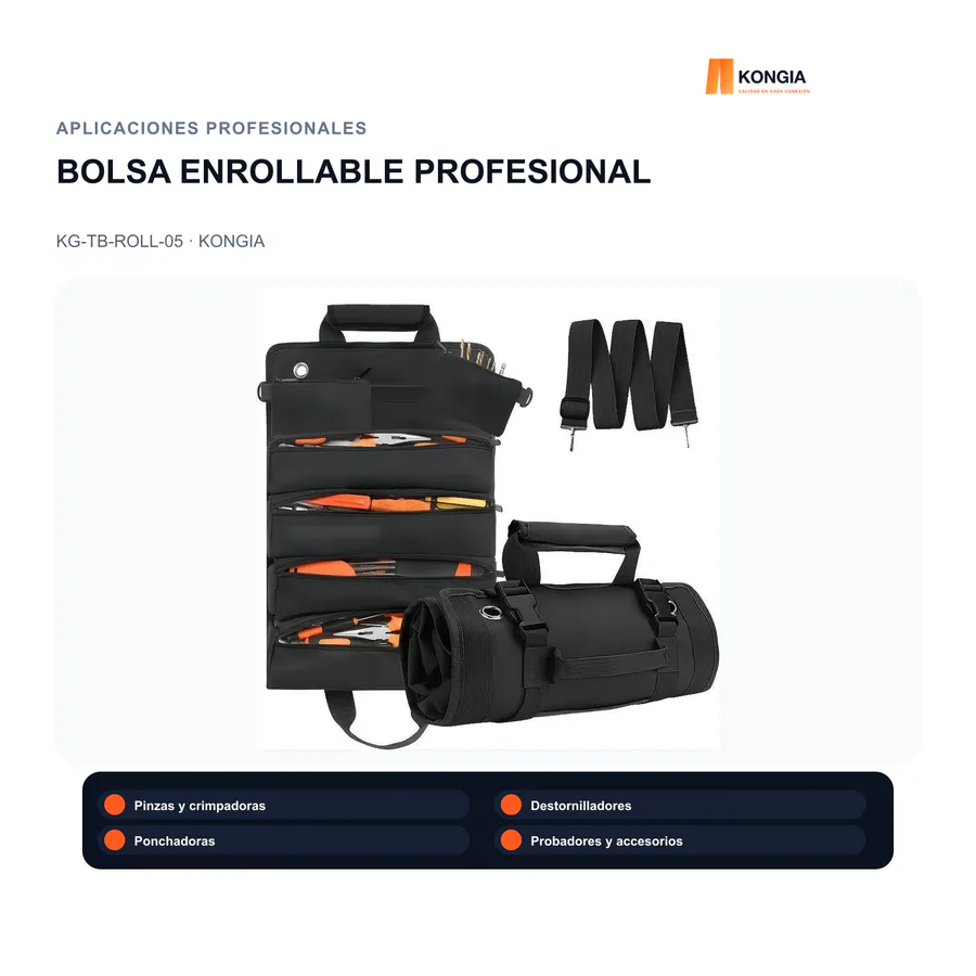 Escenarios de uso - Bolsa Enrollable Profesional de 5 Compartimentos