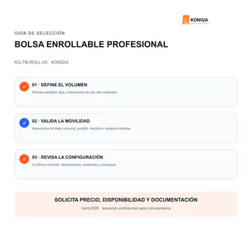 Guía de selección — Bolsa Enrollable Profesional de 5 Compartimentos — KG-TB-ROLL-05