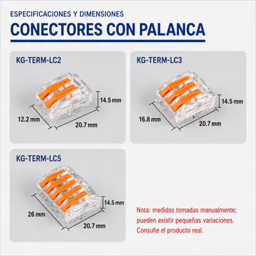 Lever Wire Connector, 3-Way, 32 A, 250 V, 50-Pack