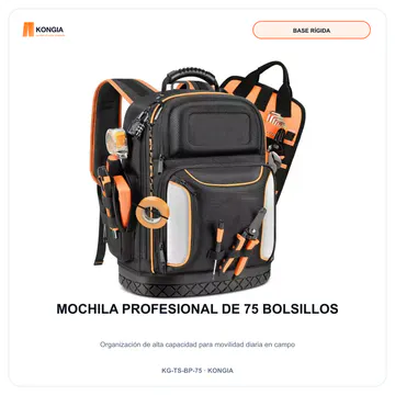 Vista principal sobre fondo blanco — Mochila Profesional para Herramientas de 75 Bolsillos — KG-TS-BP-75
