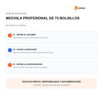 Guía de selección — Mochila Profesional para Herramientas de 75 Bolsillos — KG-TS-BP-75