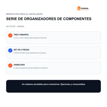 Beneficios para el instalador — Serie Profesional de Organizadores de Componentes — KG-TS-CO