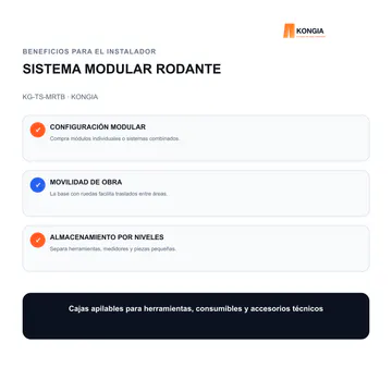 Beneficios para el instalador — Sistema Modular Rodante de Cajas para Herramientas — KG-TS-MRTB