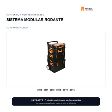 Contenido y uso responsable — Sistema Modular Rodante de Cajas para Herramientas — KG-TS-MRTB