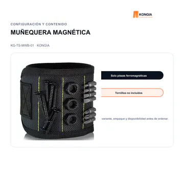 Configuración y contenido — Muñequera Magnética Profesional para Instaladores — KG-TS-MWB-01