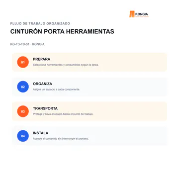 Flujo de trabajo organizado — Cinturón Porta Herramientas Profesional para Instaladores — KG-TS-TB-01