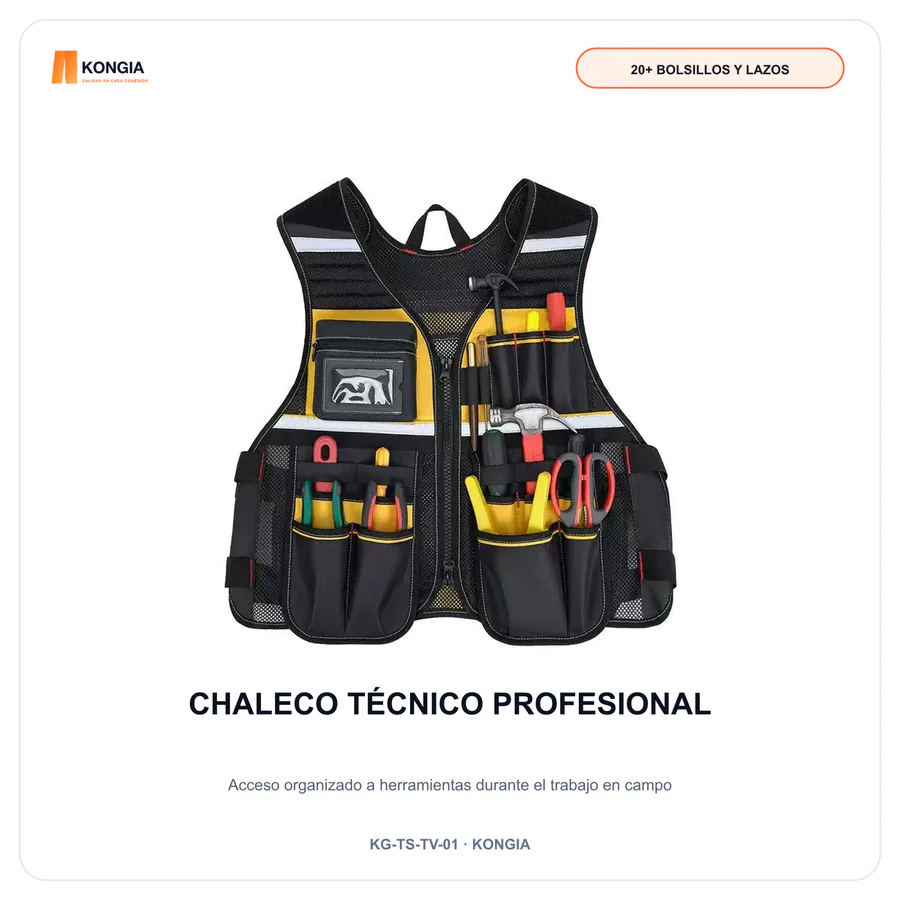 Chaleco Técnico Profesional Multibolsillo para Instaladores